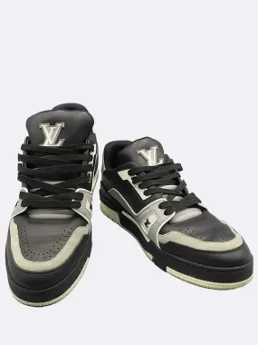 1AAHS2 Black Gray LV Trainer Sneakers 7 1 2