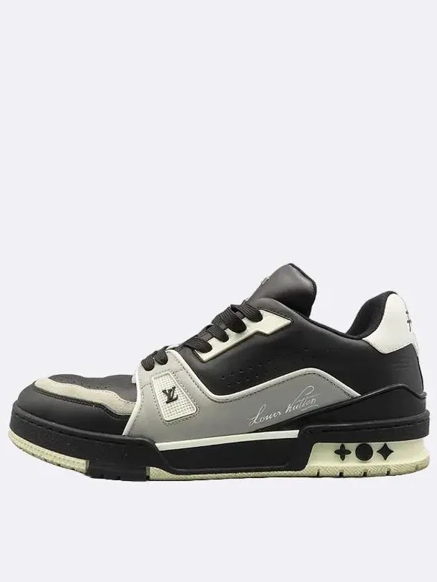 1AAHS2 Black Gray LV Trainer Sneakers 7 1 2