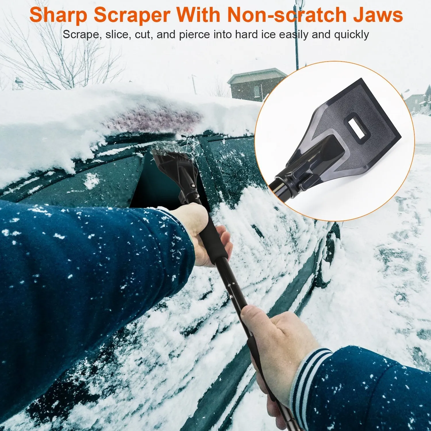 3-in-1 Snow Shovel Kit Brush Ice Scraper