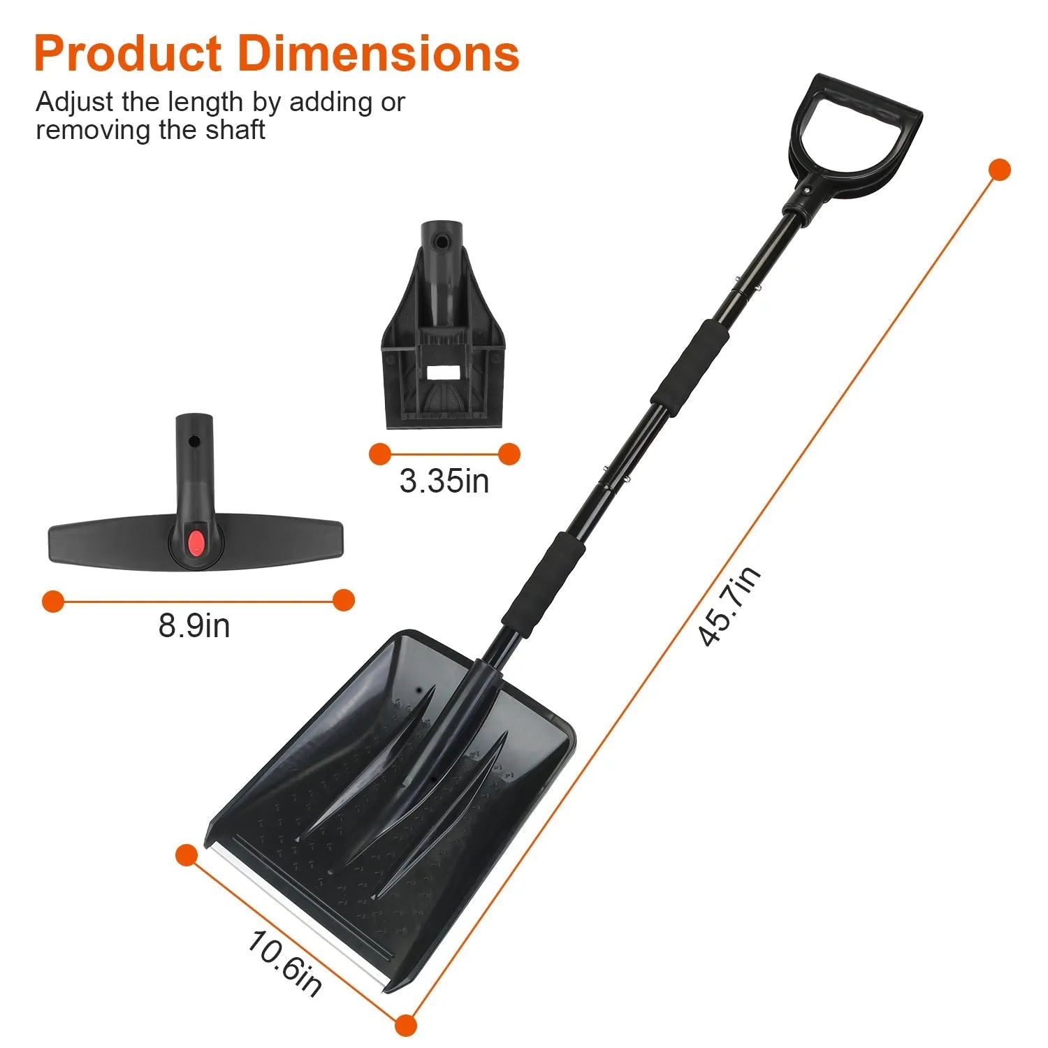 3-in-1 Snow Shovel Kit Brush Ice Scraper