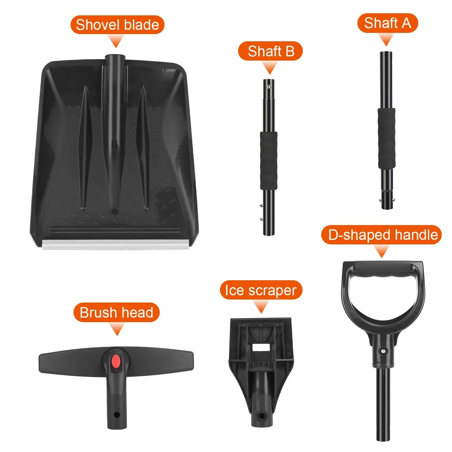 3-in-1 Snow Shovel Kit Brush Ice Scraper