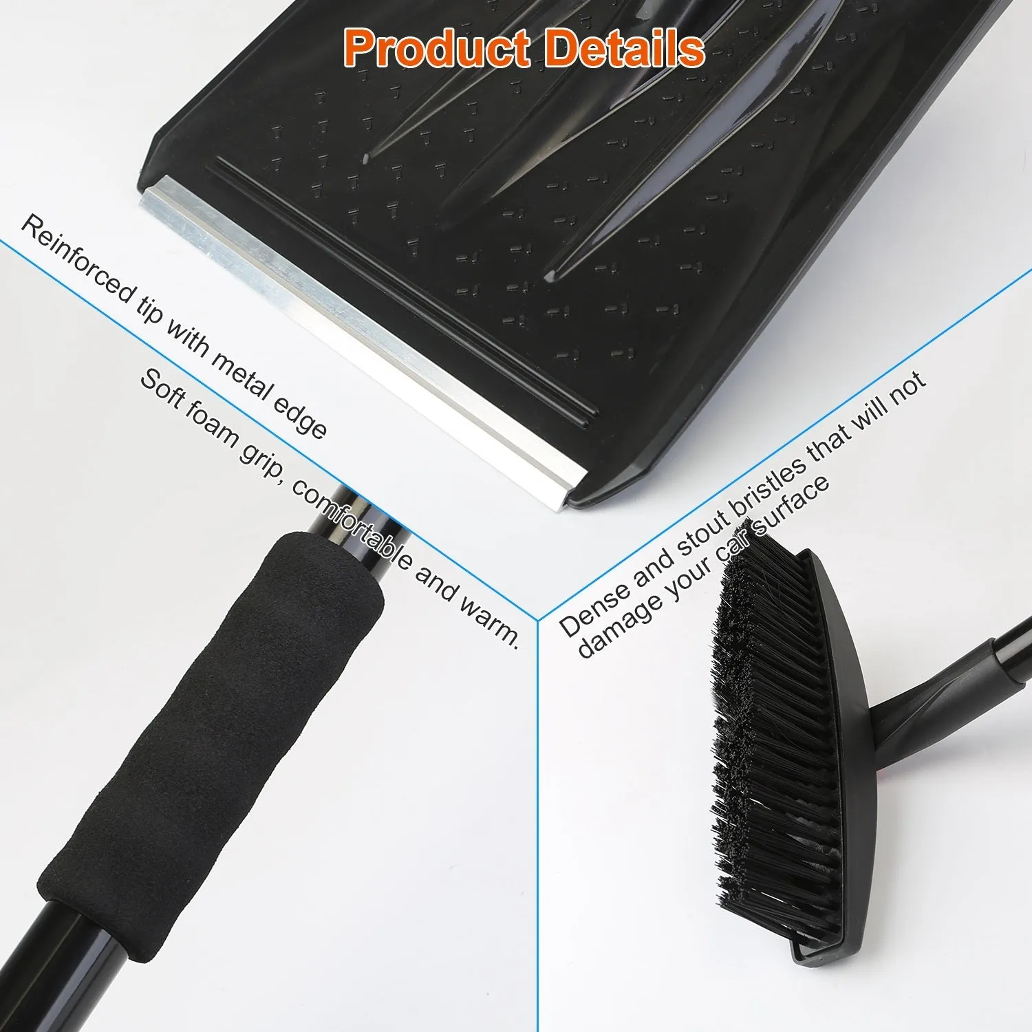 3-in-1 Snow Shovel Kit Brush Ice Scraper