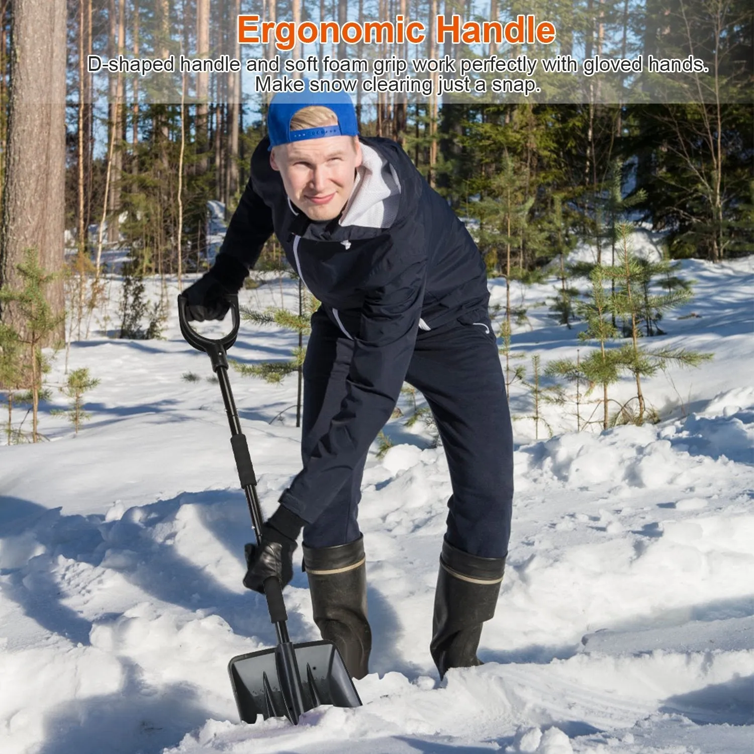 3-in-1 Snow Shovel Kit Brush Ice Scraper