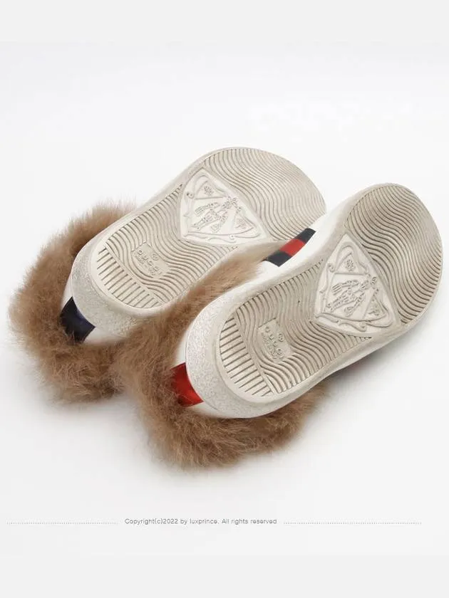 Ace fur bee embroidery trimming sneakers