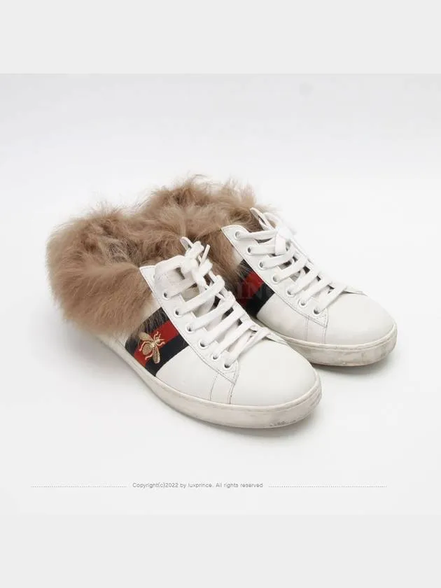 Ace fur bee embroidery trimming sneakers