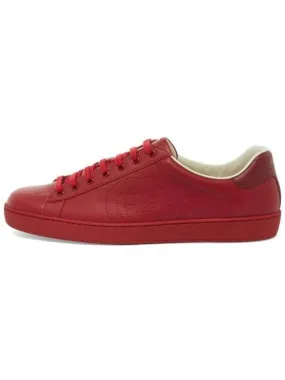 Ace Interlocking G Low Top Sneakers Hibiscus Red