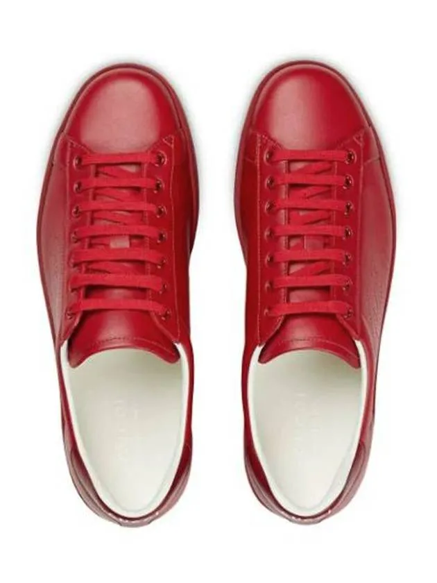 Ace Interlocking G Low Top Sneakers Hibiscus Red