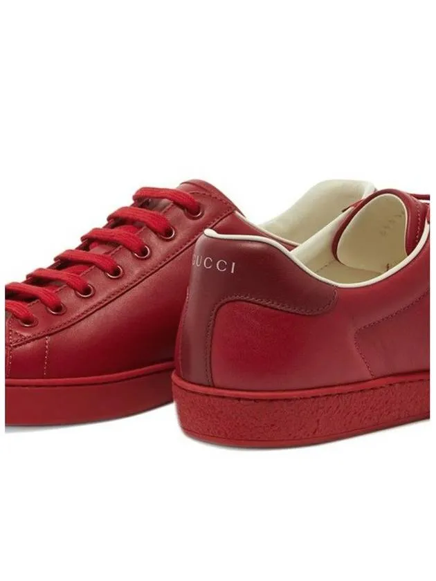 Ace Interlocking G Low Top Sneakers Hibiscus Red