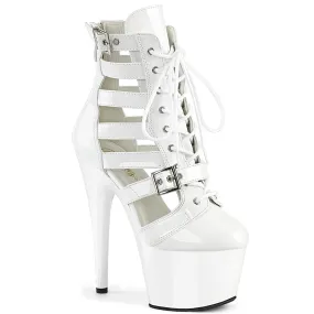 Adore 1013MST White Patent  7" Heel Platform Ankle Boots Direct