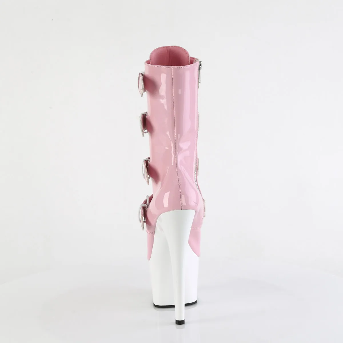 Adore 1046TT Pink Patent / White 7" Heel Platform Mid Calf Boots -Direct