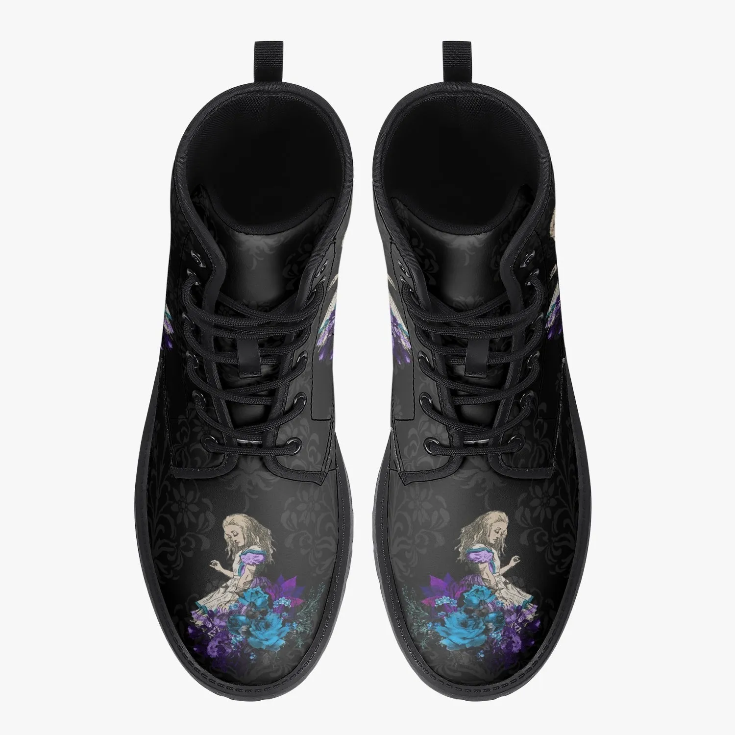 Alice in Wonderland Boots - Alice Tumbling Down the Rabbithole Gothic Boots (JPREG15)