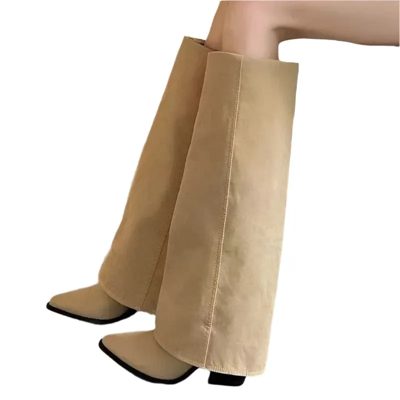 AOIFE | Fold-Over Eco-Leather Knee Boots