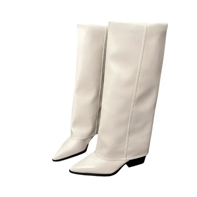 AOIFE | Fold-Over Eco-Leather Knee Boots