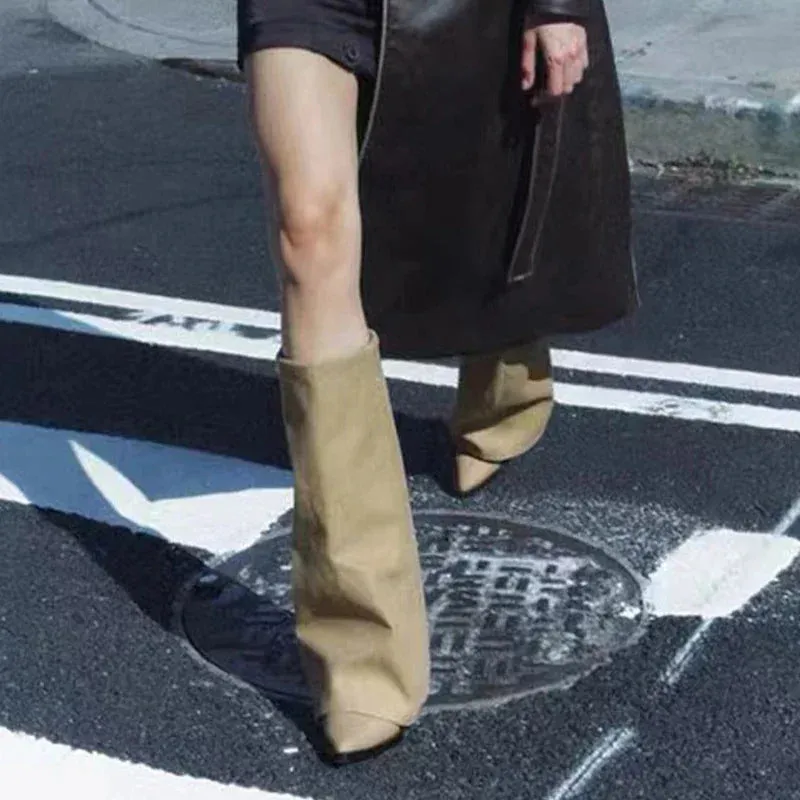 AOIFE | Fold-Over Eco-Leather Knee Boots