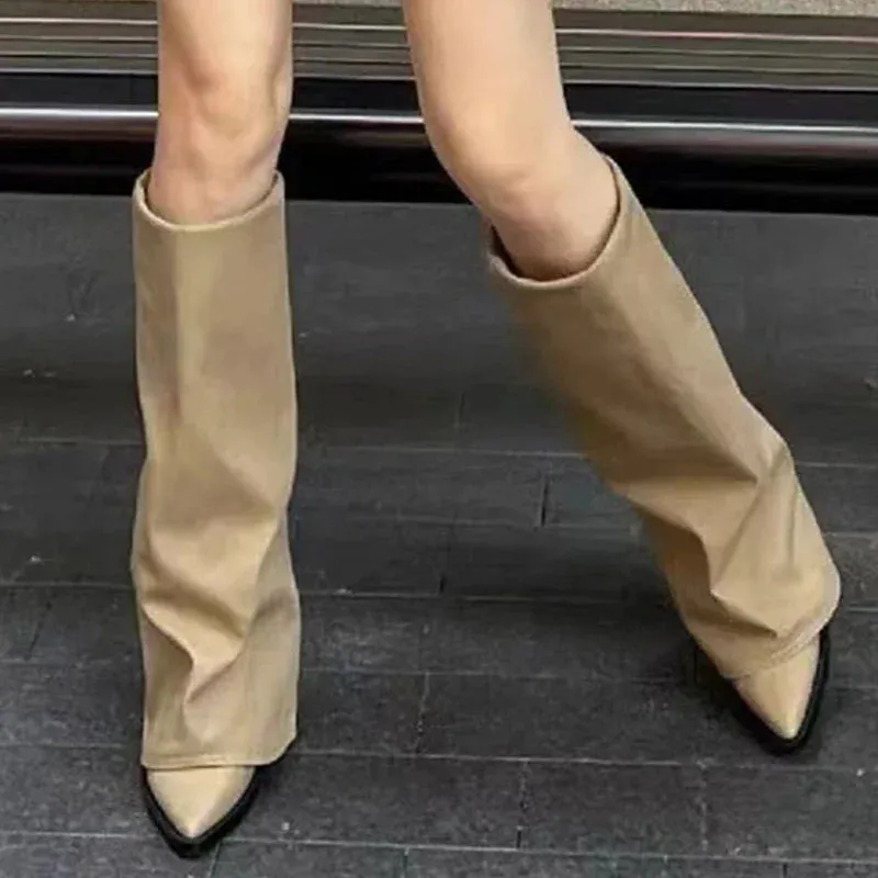 AOIFE | Fold-Over Eco-Leather Knee Boots
