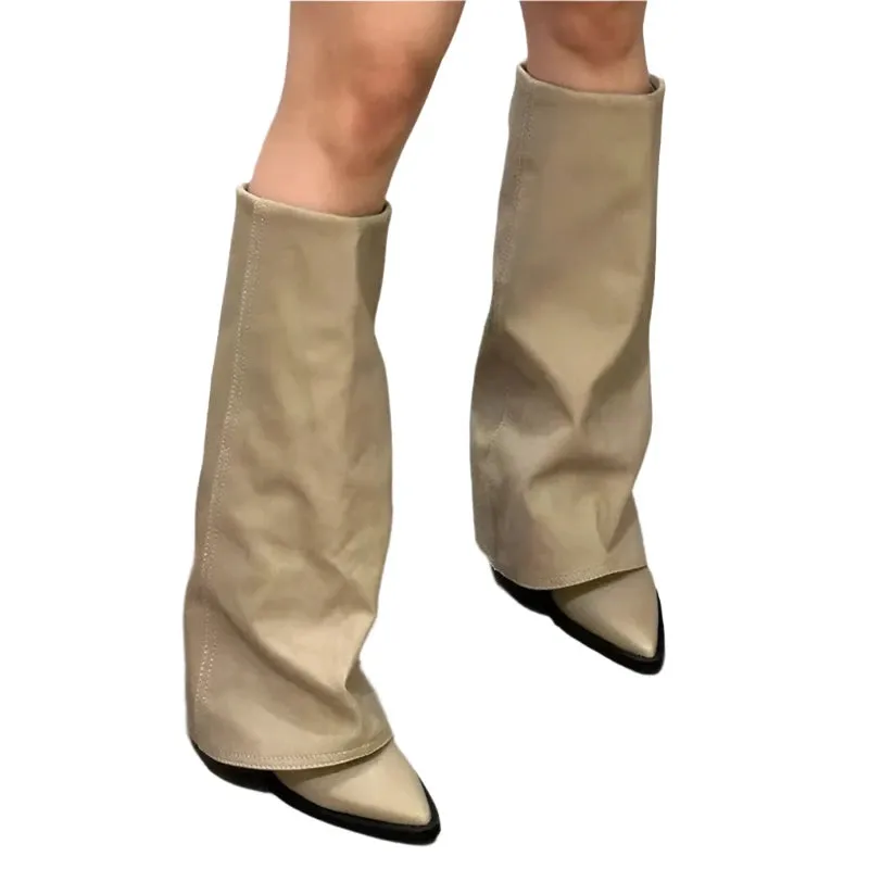 AOIFE | Fold-Over Eco-Leather Knee Boots