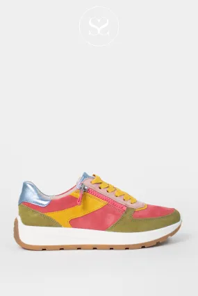ARA 12-25112 MULTI COLOURED SUEDE WEDGE TRAINERS