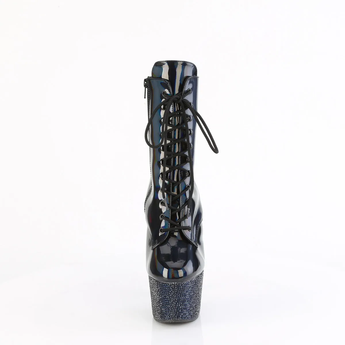 Bejeweled 1020-7 Patent & Rhinestones Heels / Platform Ankle Boots Black -Direct