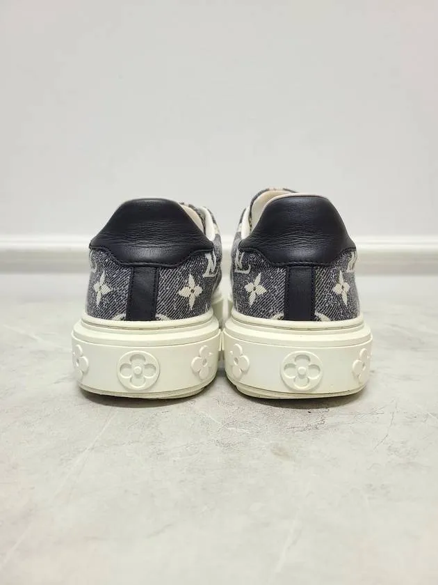 Black Denim Monogram Time Out Sneakers 37