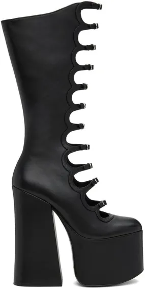 Black Multi Buckle Kiki Boots