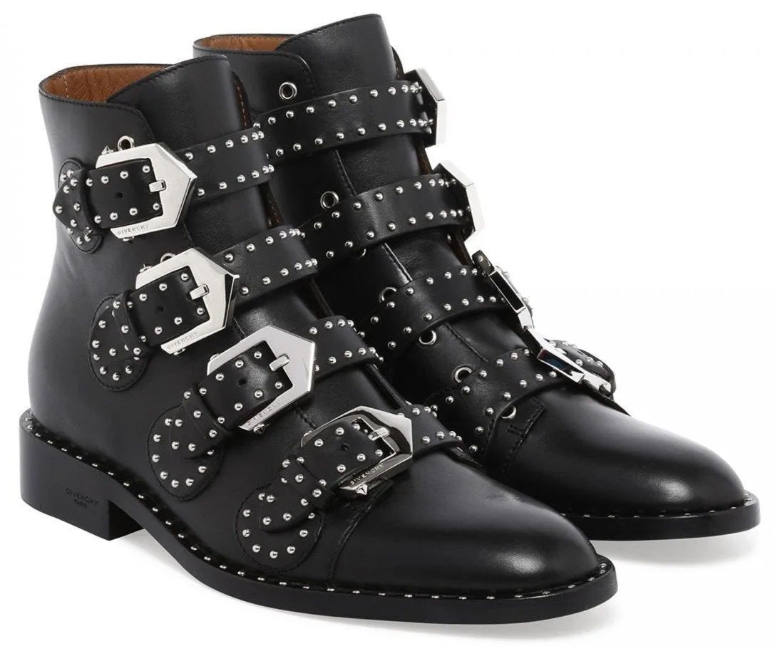 Black Studded Leather Boots