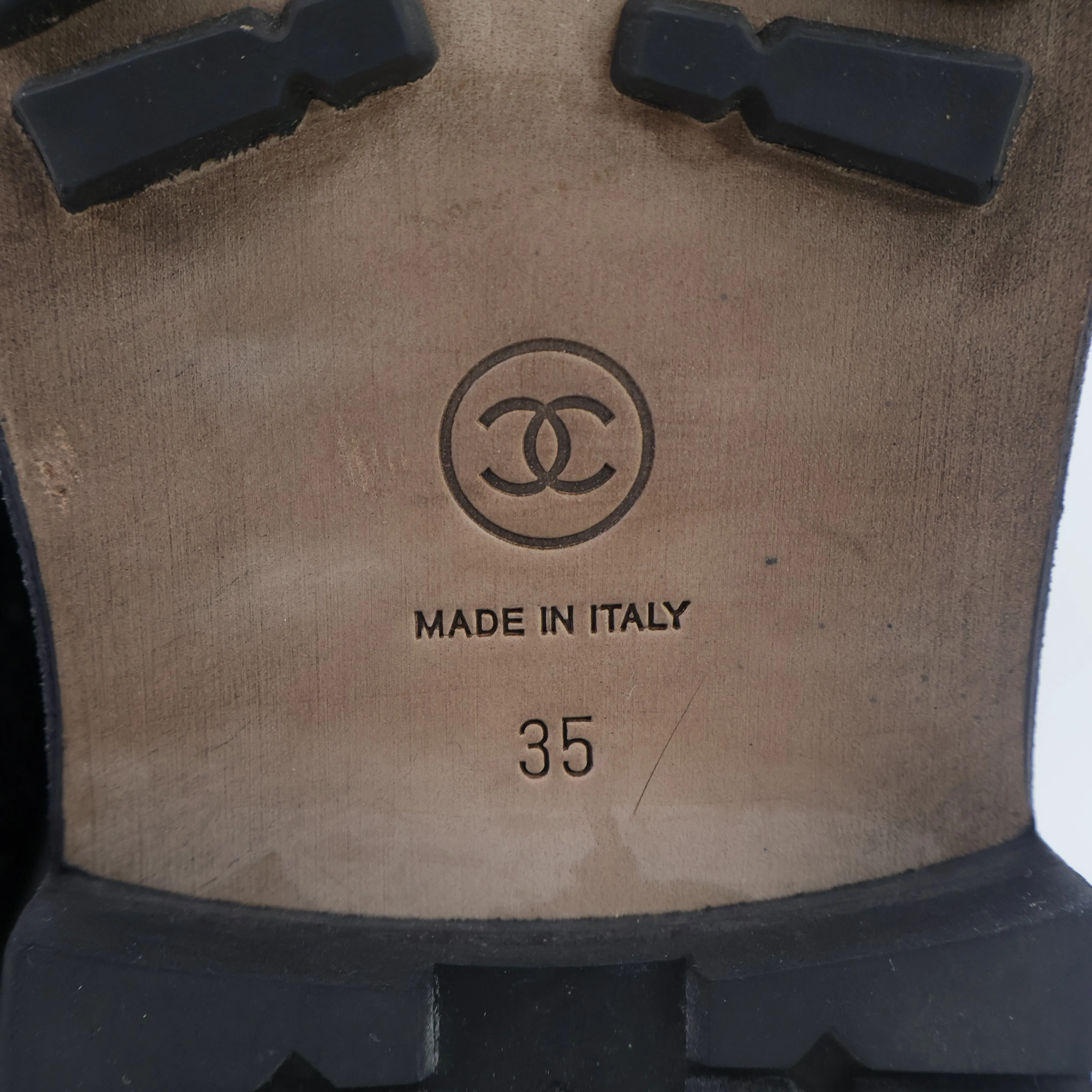 Chanel Short Boots Black Tweed 35