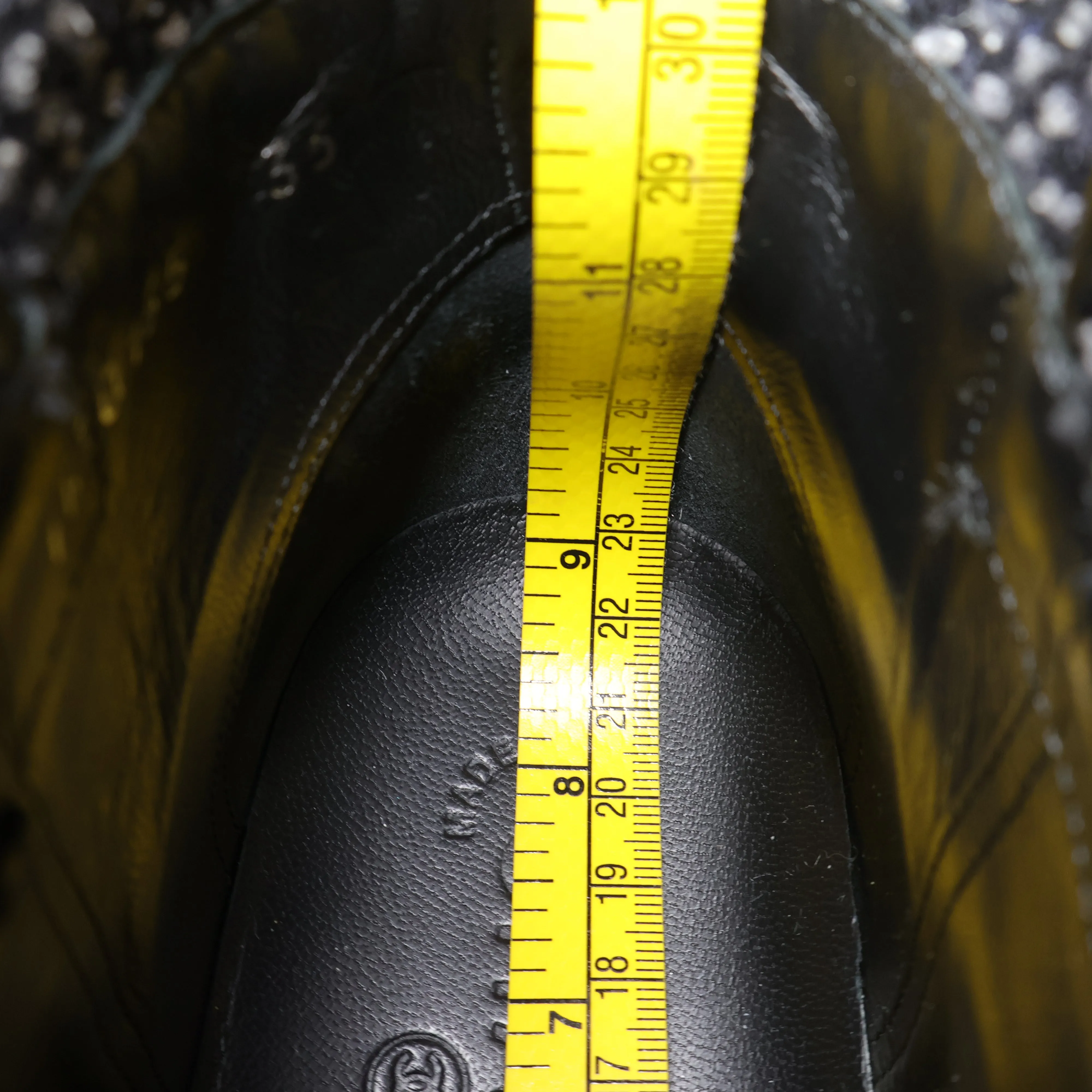 Chanel Short Boots Black Tweed 35