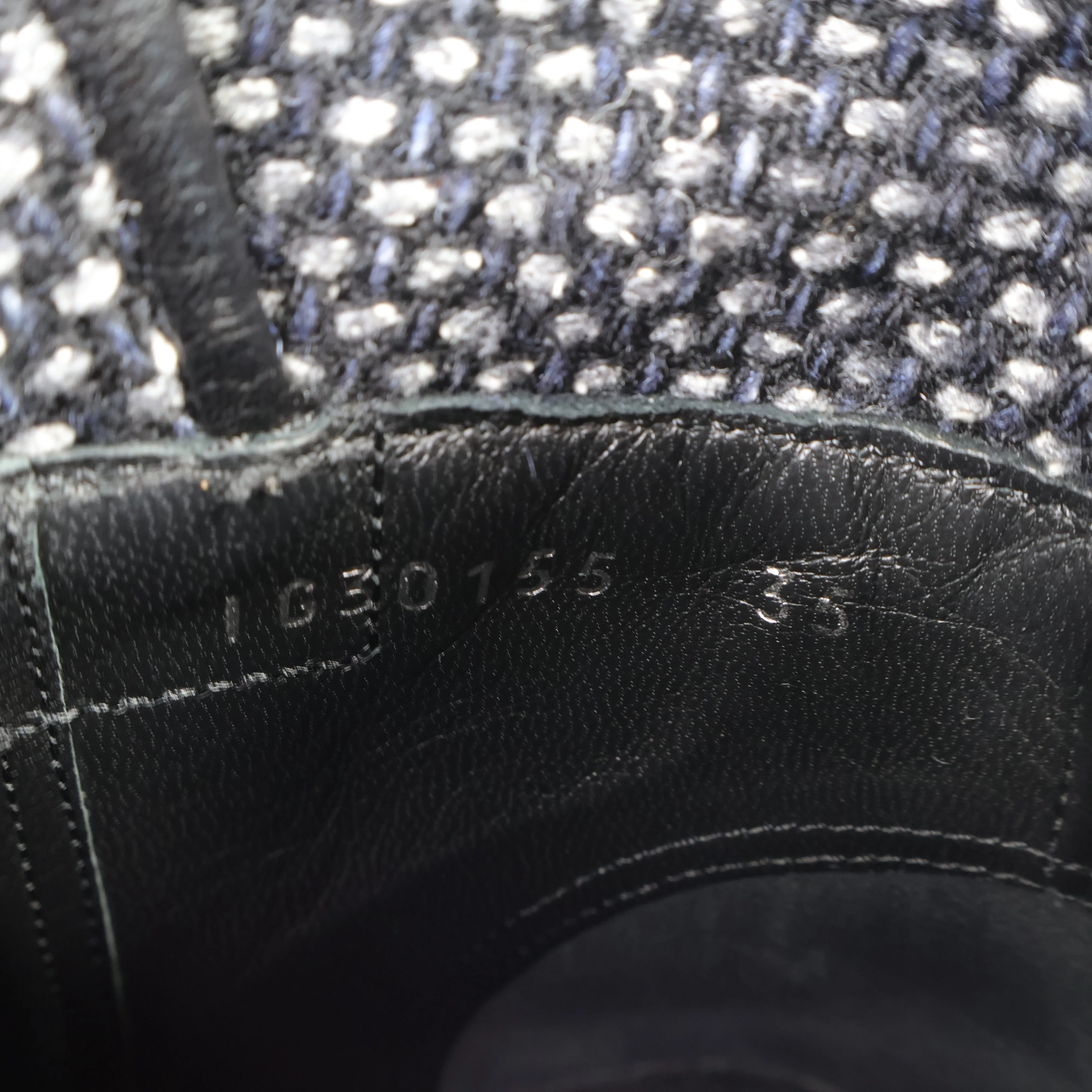 Chanel Short Boots Black Tweed 35