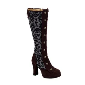 Crypto Brown Tweed Steampunk Platform Boots