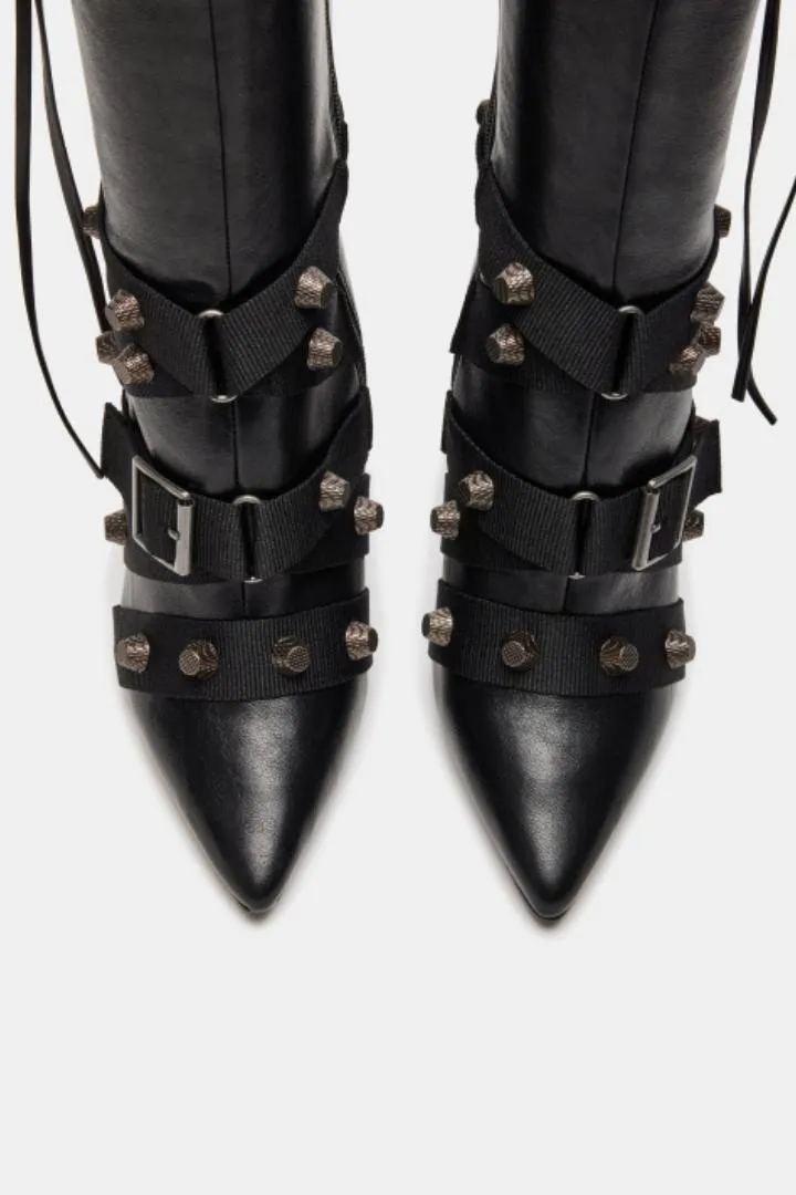 Crystal Buckles High Boots