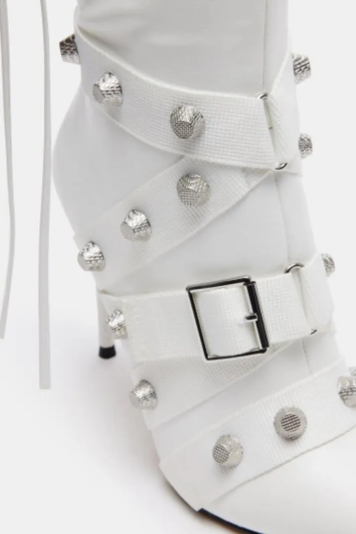 Crystal Buckles High Boots