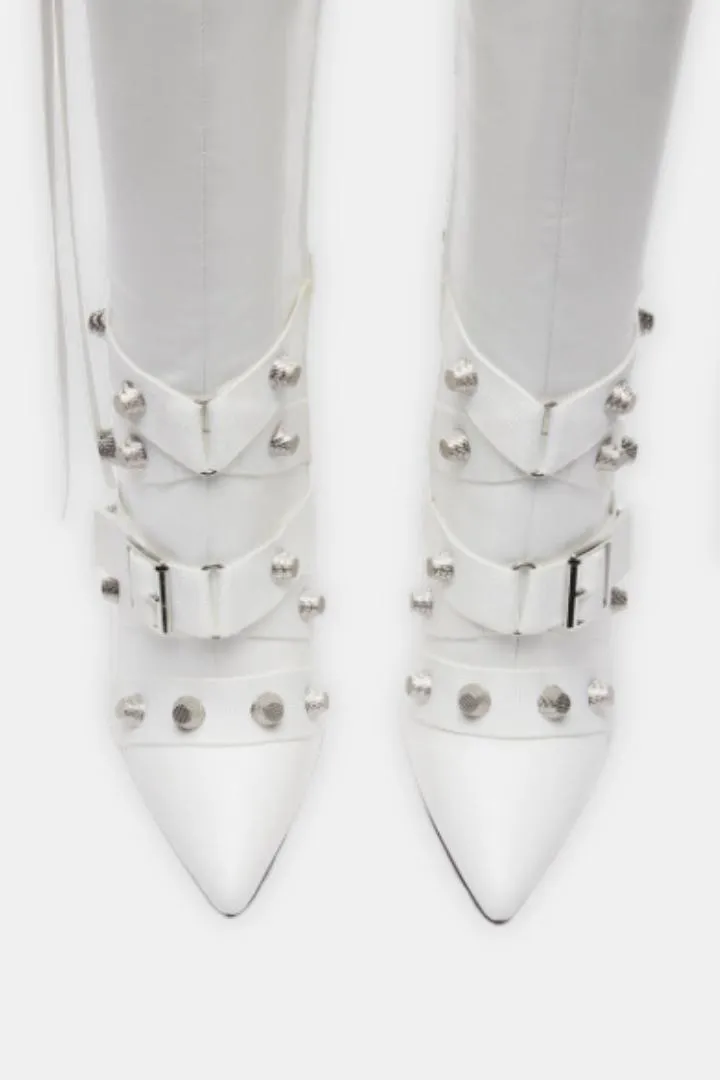 Crystal Buckles High Boots