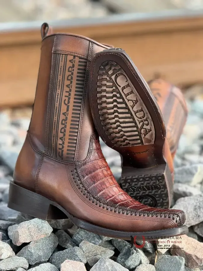 CUADRA SHORT BOOT ALMOND LASER & WOVEN FUSCUS COLA CAIMAN NARROW SQUARE TOE 1J2KFY