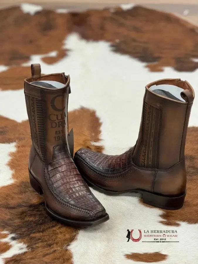 CUADRA SHORT BOOT ALMOND LASER & WOVEN FUSCUS COLA CAIMAN NARROW SQUARE TOE 1J2KFY
