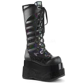 Cyber Goth Knee High Black Boots