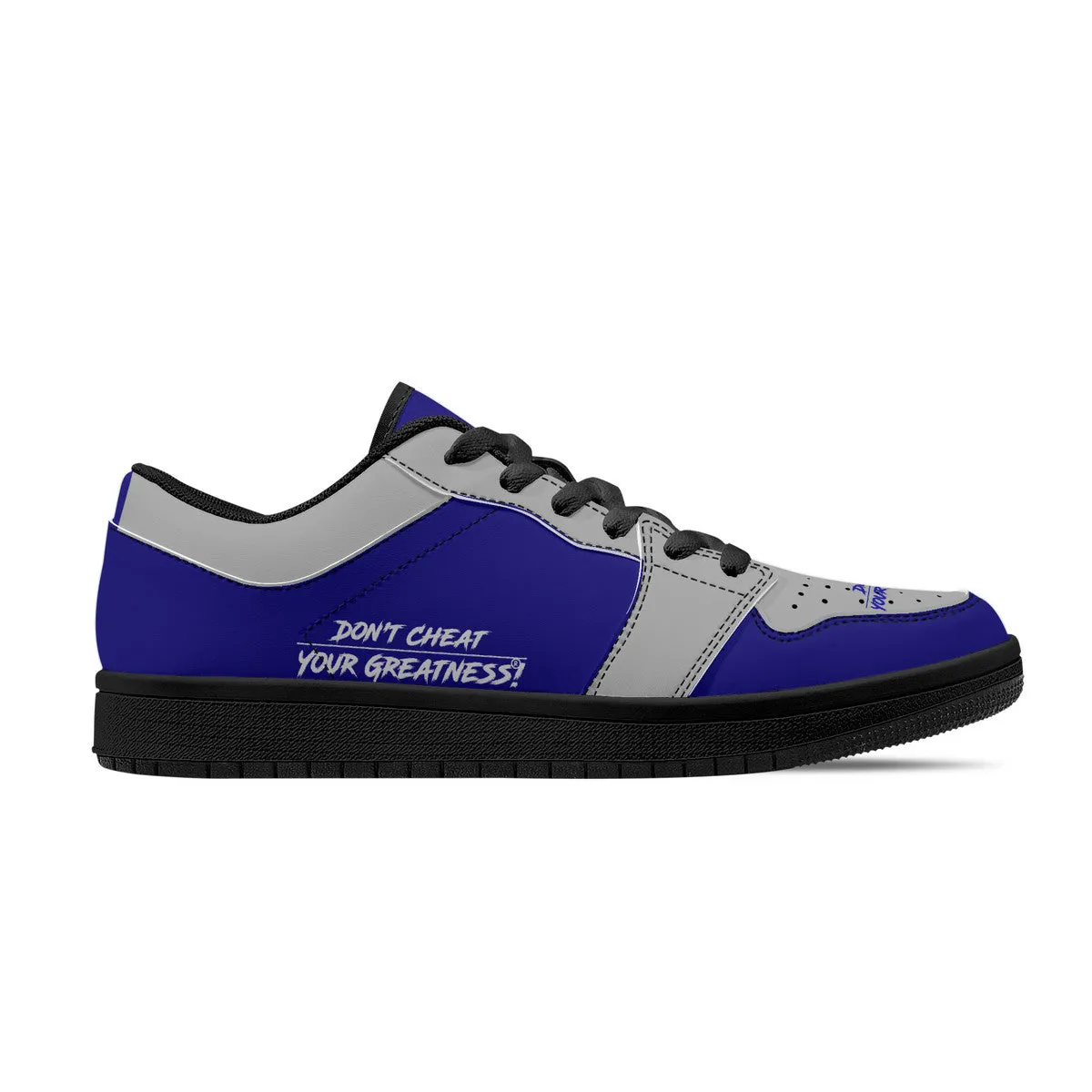 DCYG G4's Dark Blue & Black,Black Sole Low-Top Leather Sneakers