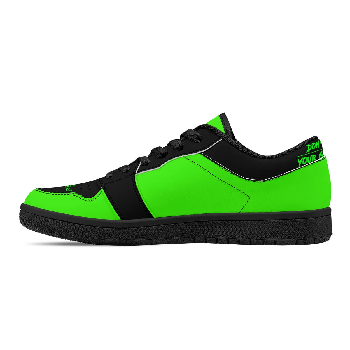 DCYG G4's Green & Black  Black Sole Low-Top Leather Sneakers