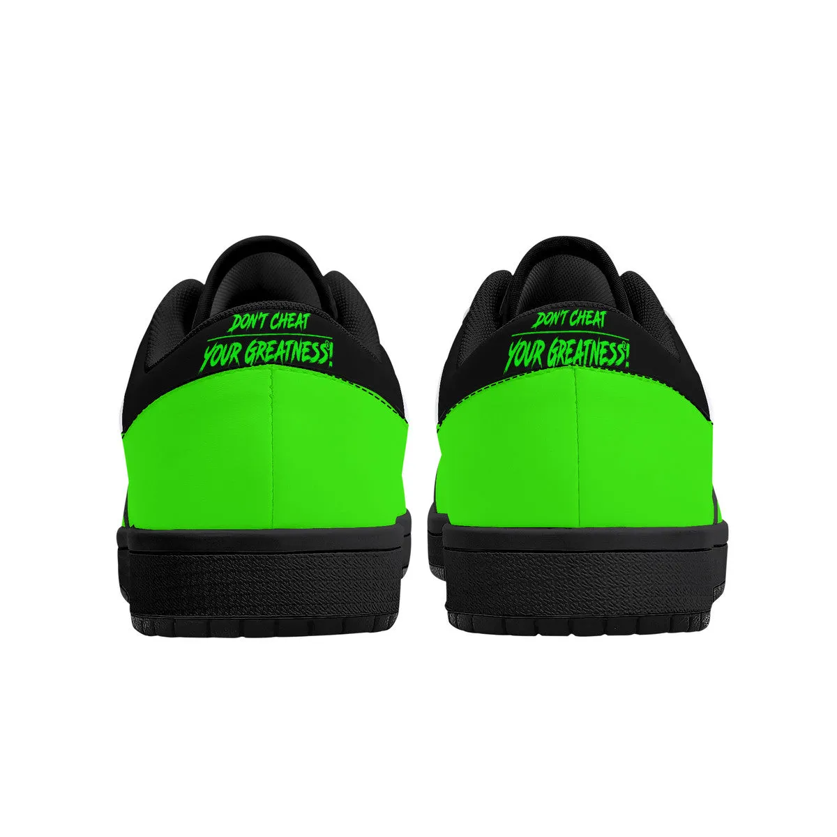 DCYG G4's Green & Black  Black Sole Low-Top Leather Sneakers