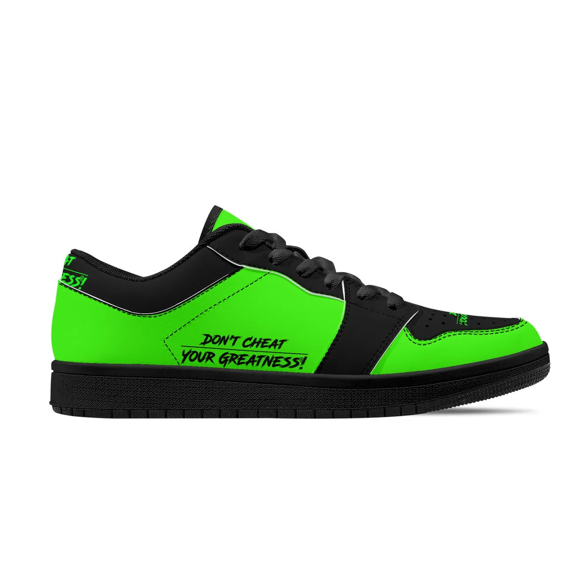 DCYG G4's Green & Black  Black Sole Low-Top Leather Sneakers