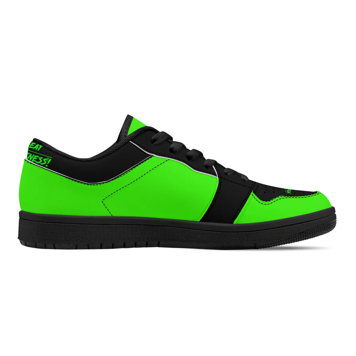DCYG G4's Green & Black  Black Sole Low-Top Leather Sneakers