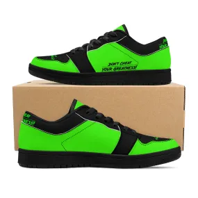 DCYG G4's Green & Black  Black Sole Low-Top Leather Sneakers