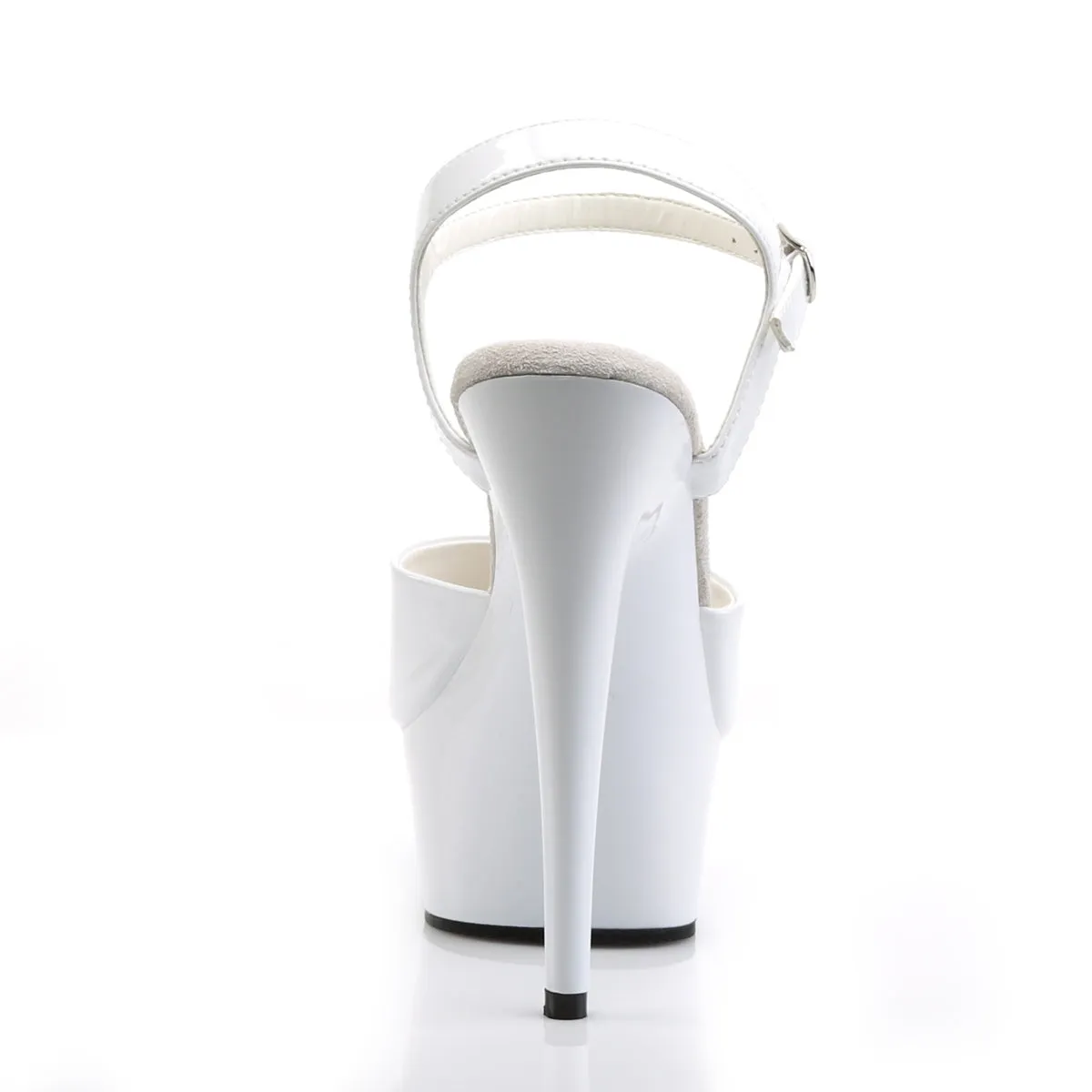Delight 609 White Patent 6" High Heel Ankle Strap Sandals - Direct
