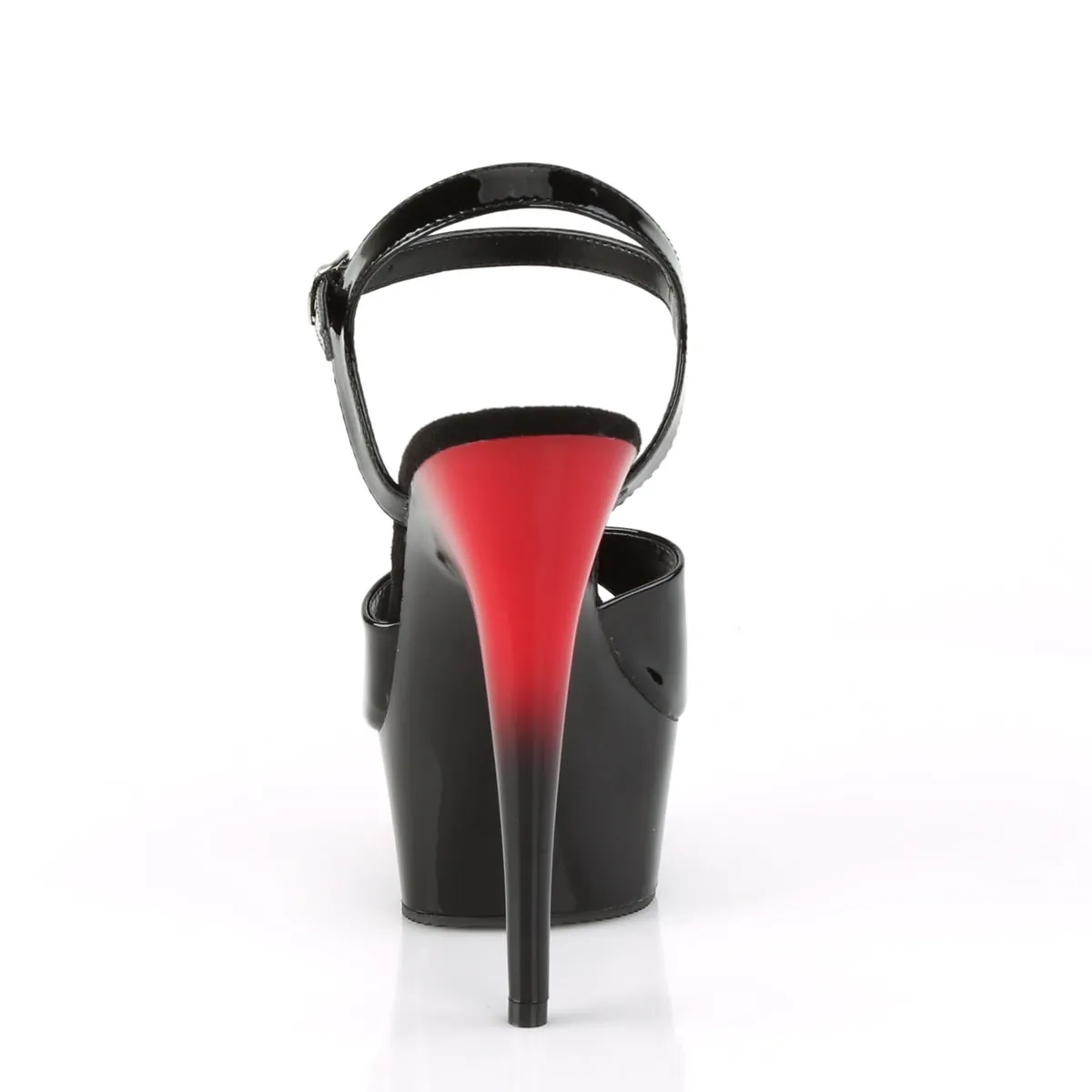 Delight 609BR Black / Red Patent 6" High Heel Ankle Strap Sandals - Direct