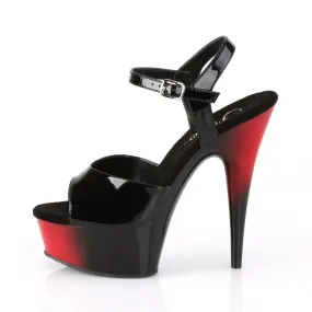 Delight 609BR Black / Red Patent 6" High Heel Ankle Strap Sandals - Direct