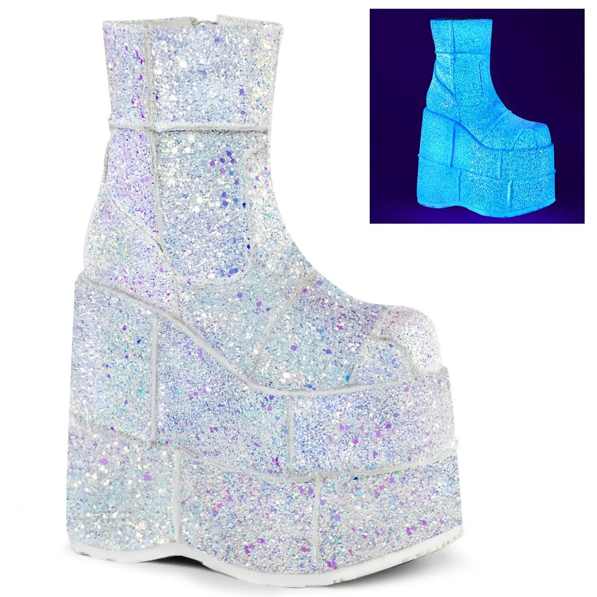 DemoniaCult Stack 201G Unisex/Mens Platform Ankle Length Boots