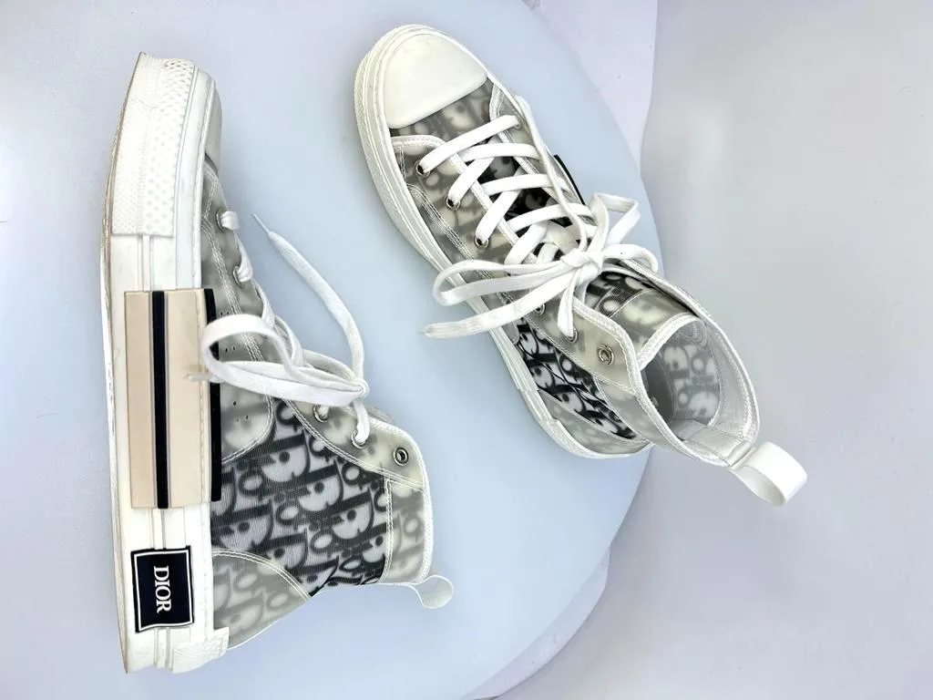 DIOR B23 HIGH-TOP DIOR OBLIQUE CANVAS SNEAKERS