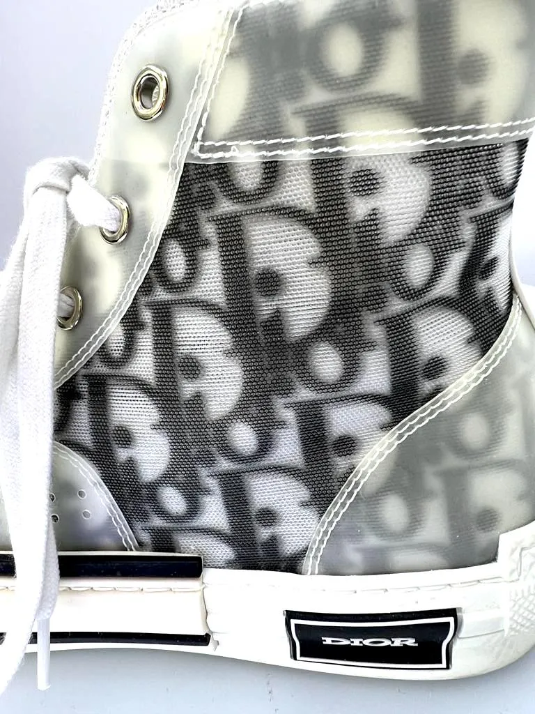 DIOR B23 HIGH-TOP DIOR OBLIQUE CANVAS SNEAKERS