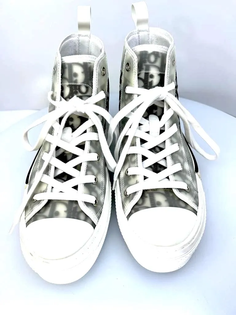 DIOR B23 HIGH-TOP DIOR OBLIQUE CANVAS SNEAKERS