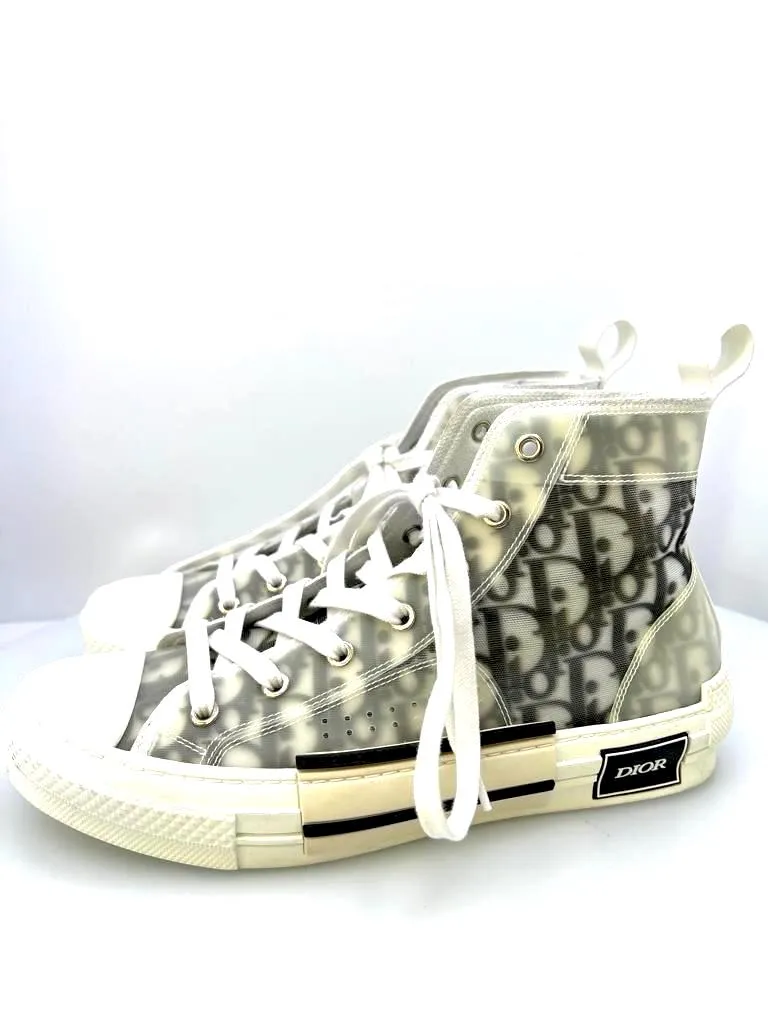 DIOR B23 HIGH-TOP DIOR OBLIQUE CANVAS SNEAKERS