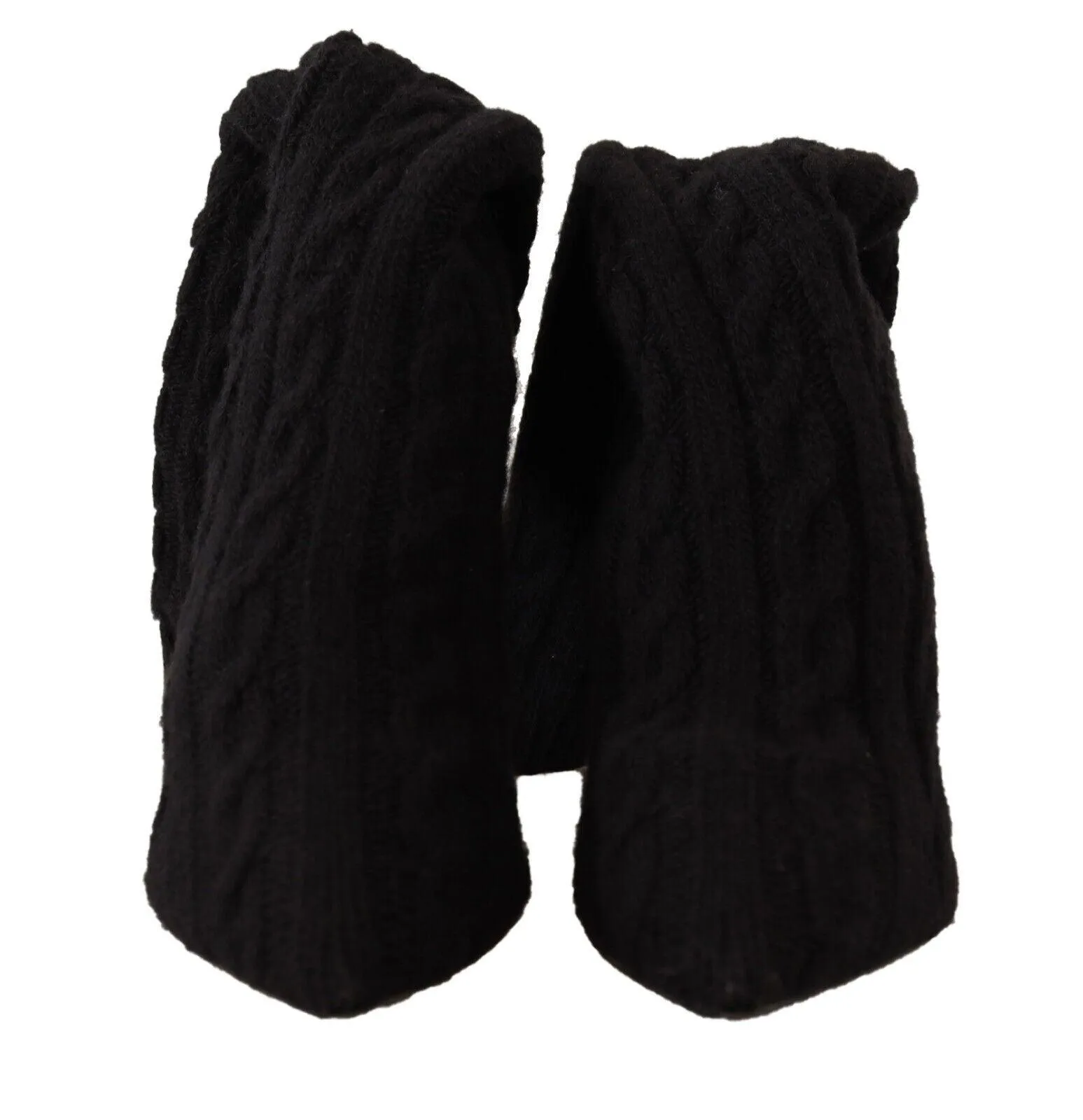 Dolce & Gabbana Black Stretch Socks Knee High Boots